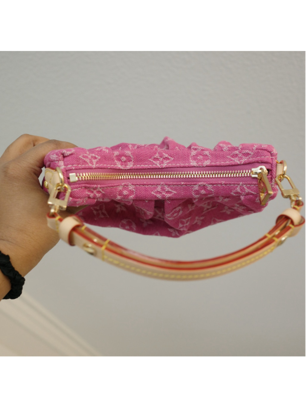Louis Vuitton Pochette Valley Pink Fuschia Denim EXCELLENT - Picture 8 of 16